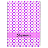 Gepersonaliseerde Paarse en roze pooldots Klembord (Achterkant)