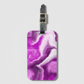 Gepersonaliseerde Paarse en witte marmertruien Bagagelabel (Voorkant (verticaal))