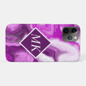 Gepersonaliseerde Paarse en witte marmertruien Case-Mate iPhone Case (Achterkant (horizontaal))