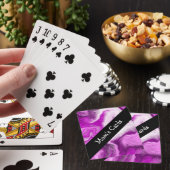 Gepersonaliseerde Paarse en witte marmertruien Pokerkaarten (Insitu)
