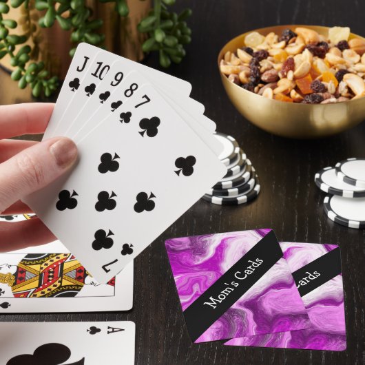 Gepersonaliseerde Paarse en witte marmertruien Pokerkaarten (Insitu)