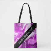 Gepersonaliseerde Paarse en witte marmertruien Tote Bag (Voorkant)
