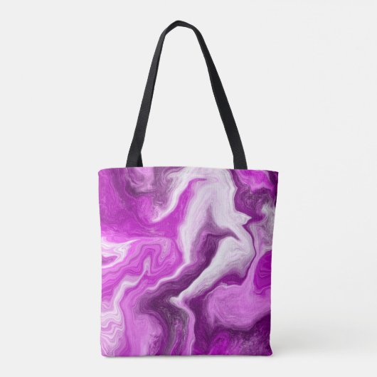 Gepersonaliseerde Paarse en witte marmertruien Tote Bag (Achterkant)