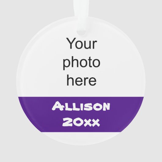 Gepersonaliseerde Paarse en zwarte Cheerleader Orn Ornament (achterkant)