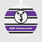 Gepersonaliseerde Paarse en zwarte Cheerleader Orn Ornament (voorkant)