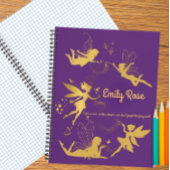 Gepersonaliseerde Paarse Fairy Write & Draw Notiti Notitieboek