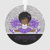 Gepersonaliseerde Paarse foto Cheerleading Ornamen Ornament (achterkant)