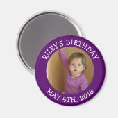 Gepersonaliseerde Paarse foto herinnering magneet (Voorkant / Achterkant)