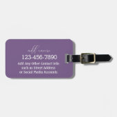 Gepersonaliseerde Paarse & Gele Daisy Bagagelabel (Voorkant horizontaal)