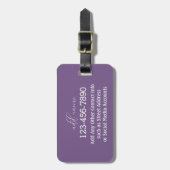 Gepersonaliseerde Paarse & Gele Daisy Bagagelabel (Voorkant verticaal)