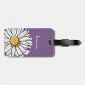 Gepersonaliseerde Paarse & Gele Daisy Bagagelabel (Achterkant horizontaal)