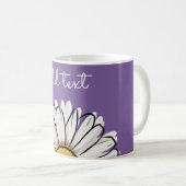 Gepersonaliseerde Paarse & Gele Daisy Coffee Mok (Voorkant rechts)