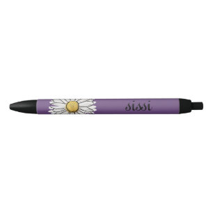 Gepersonaliseerde Paarse & Gele Daisy Pen