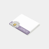 Gepersonaliseerde Paarse & Gele Daisy Post-it Note (Schuin)