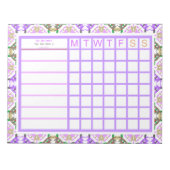 Gepersonaliseerde Paarse Girly Weekly Planner Orga Notitieblok (Voorkant)