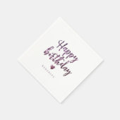 Gepersonaliseerde paarse glinsterende glitter servet (Hoek)