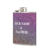 Gepersonaliseerde Paarse Glitter Custom Uw eigen f Heupfles (Links)