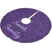 Gepersonaliseerde Paarse glitter kerstboomrok Kerstboom Rok (Gekanteld)