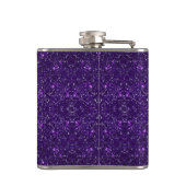 Gepersonaliseerde Paarse glitterkolf Heupfles (Achterkant)