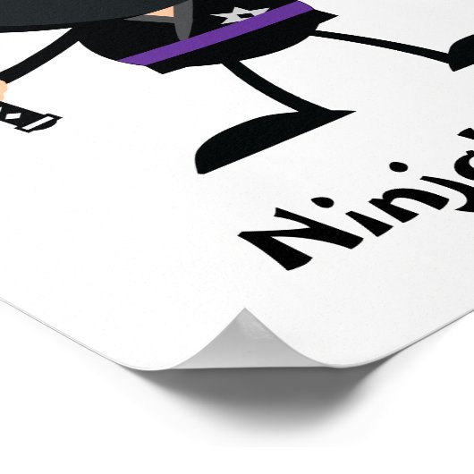 Gepersonaliseerde Paarse gordel Ninja Warrior Two  Poster (Hoek)