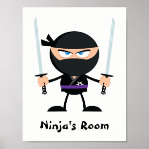 Gepersonaliseerde Paarse gordel Ninja Warrior Two  Poster