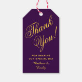 Gepersonaliseerde Paarse goud dank u bruiloft guns Cadeaulabel (Voorkant)