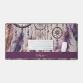Gepersonaliseerde Paarse & Gouden Boho Dreamcatche Bureaumat (Keyboard & Muis)