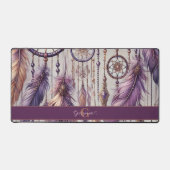 Gepersonaliseerde Paarse & Gouden Boho Dreamcatche Bureaumat (Voorkant)