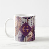 Gepersonaliseerde Paarse & Gouden Boho Dreamcatche Koffiemok (Links)