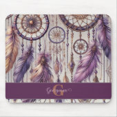 Gepersonaliseerde Paarse & Gouden Boho Dreamcatche Muismat (Voorkant)