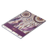 Gepersonaliseerde Paarse & Gouden Boho Dreamcatche Notitieboek (Linkerzijde)