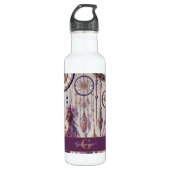 Gepersonaliseerde Paarse & Gouden Boho Dreamcatche Waterfles (Voorkant)