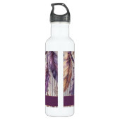 Gepersonaliseerde Paarse & Gouden Boho Dreamcatche Waterfles (Achterkant)
