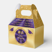 Gepersonaliseerde Paarse gouden, klassenreünie gun Bedankdoosjes (Achterkant)