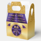 Gepersonaliseerde Paarse gouden, klassenreünie gun Bedankdoosjes (Geopend)