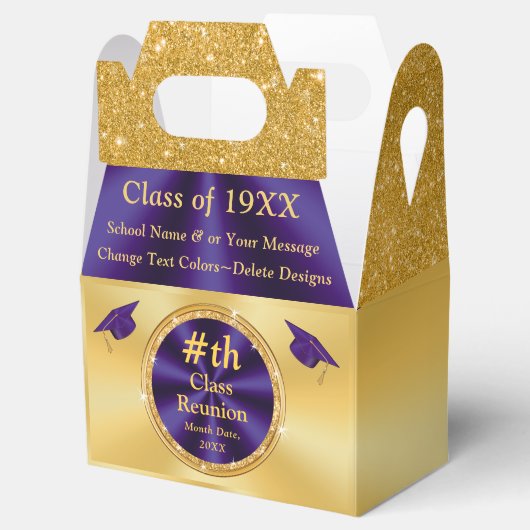 Gepersonaliseerde Paarse gouden, klassenreünie gun Bedankdoosjes (Geopend)