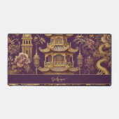 Gepersonaliseerde Paarse & Gouden Victoriaans Chin Bureaumat (Voorkant)