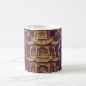 Gepersonaliseerde Paarse & Gouden Victoriaans Chin Koffiemok (Center)