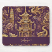 Gepersonaliseerde Paarse & Gouden Victoriaans Chin Muismat (Voorkant)