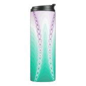 Gepersonaliseerde Paarse groene gradiënt fractal Thermosbeker (Gedraaid links)