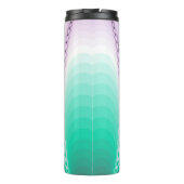 Gepersonaliseerde Paarse groene gradiënt fractal Thermosbeker (Achterkant)