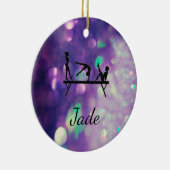 GEPERSONALISEERDE PAARSE GYMNASTISCHE ORNAMENS KERAMISCH ORNAMENT (Rechts)