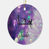 GEPERSONALISEERDE PAARSE GYMNASTISCHE ORNAMENS KERAMISCH ORNAMENT (Links)