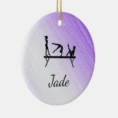 GEPERSONALISEERDE PAARSE GYMNASTISCHE ORNAMENS KERAMISCH ORNAMENT (Rechts)