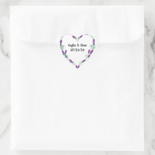 Gepersonaliseerde Paarse hart stickers (Tas)