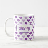 Gepersonaliseerde Paarse harten Mok (Links)
