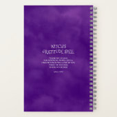 Gepersonaliseerde Paarse heks dankbaarheidspreuk Notitieboek (Achterkant)
