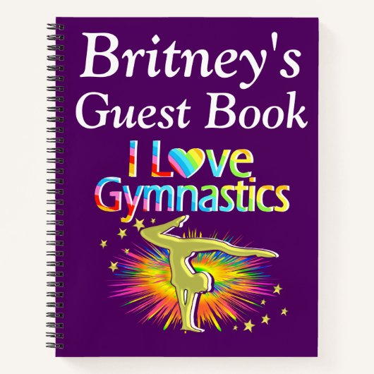 GEPERSONALISEERDE PAARSE IK HOU VAN GYMNASTIEK GAS NOTITIEBOEK (Voorkant)