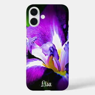 Gepersonaliseerde Paarse Iris Flower iPhone Case