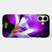 Gepersonaliseerde Paarse Iris Flower iPhone Case (Achterkant (horizontaal))
